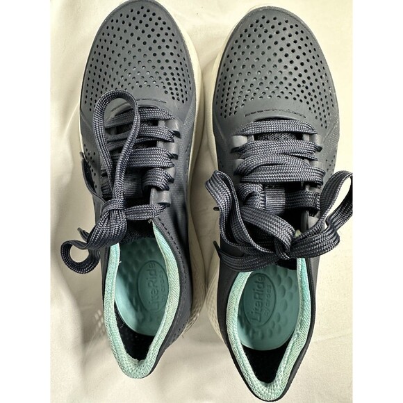 CROCS Lite Ride size 7 Navy Waterproof Lace Up Sneakers Shoes - Picture 2 of 7